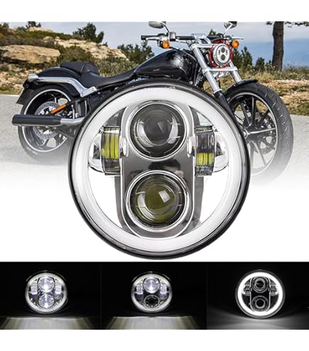 Amazon | オートバイLEDヘッドライト ホワイトDRL付き 5.75インチ